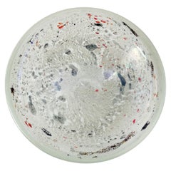 Dino Martens Aureliano Toso Murano Ciotola in vetro artistico italiano bianco grigio cangiante