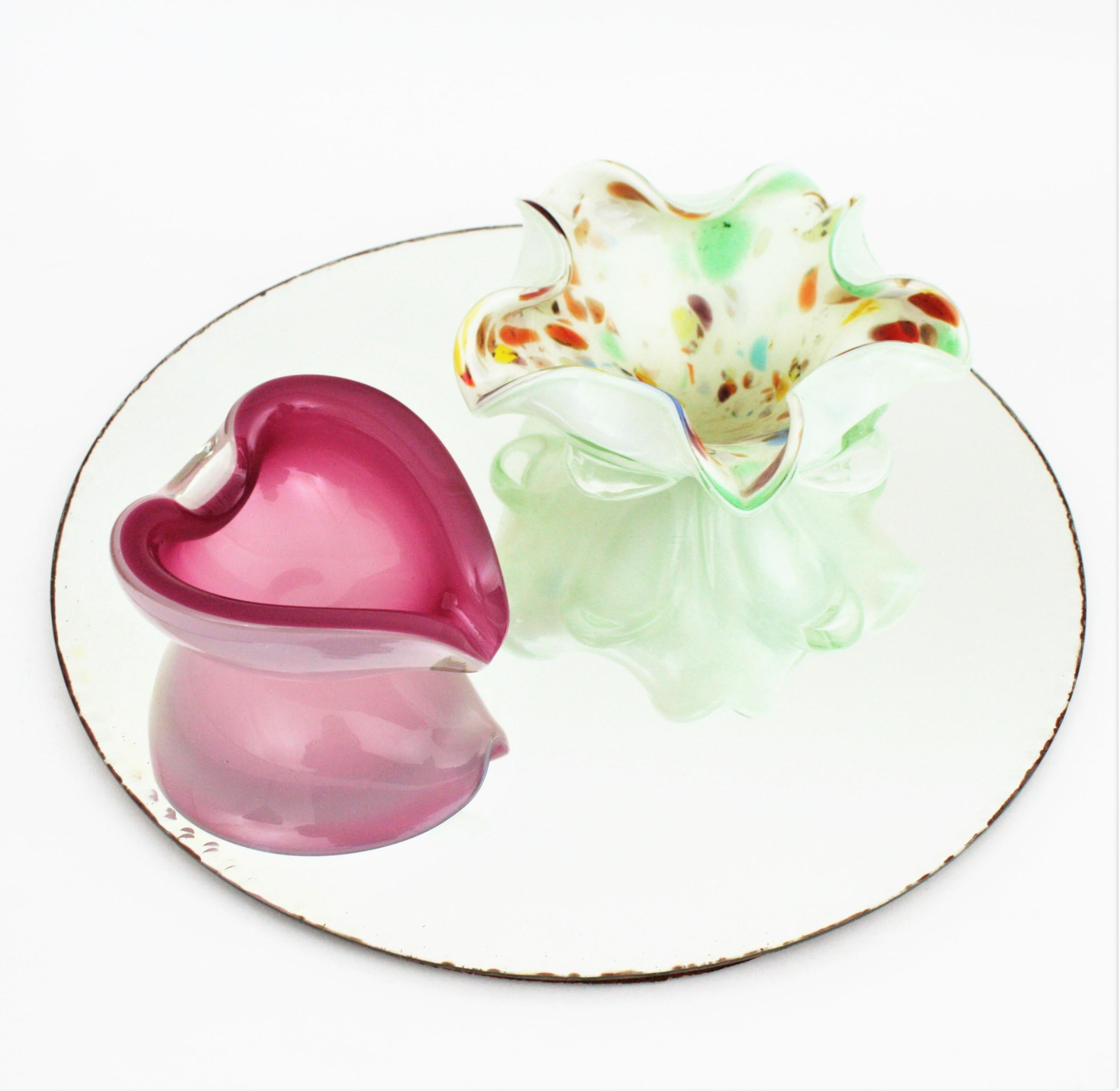 Dino Martens Murano Multicolor Millefiori Art Glass Bowl with Copper Flecks In Good Condition For Sale In Barcelona, ES