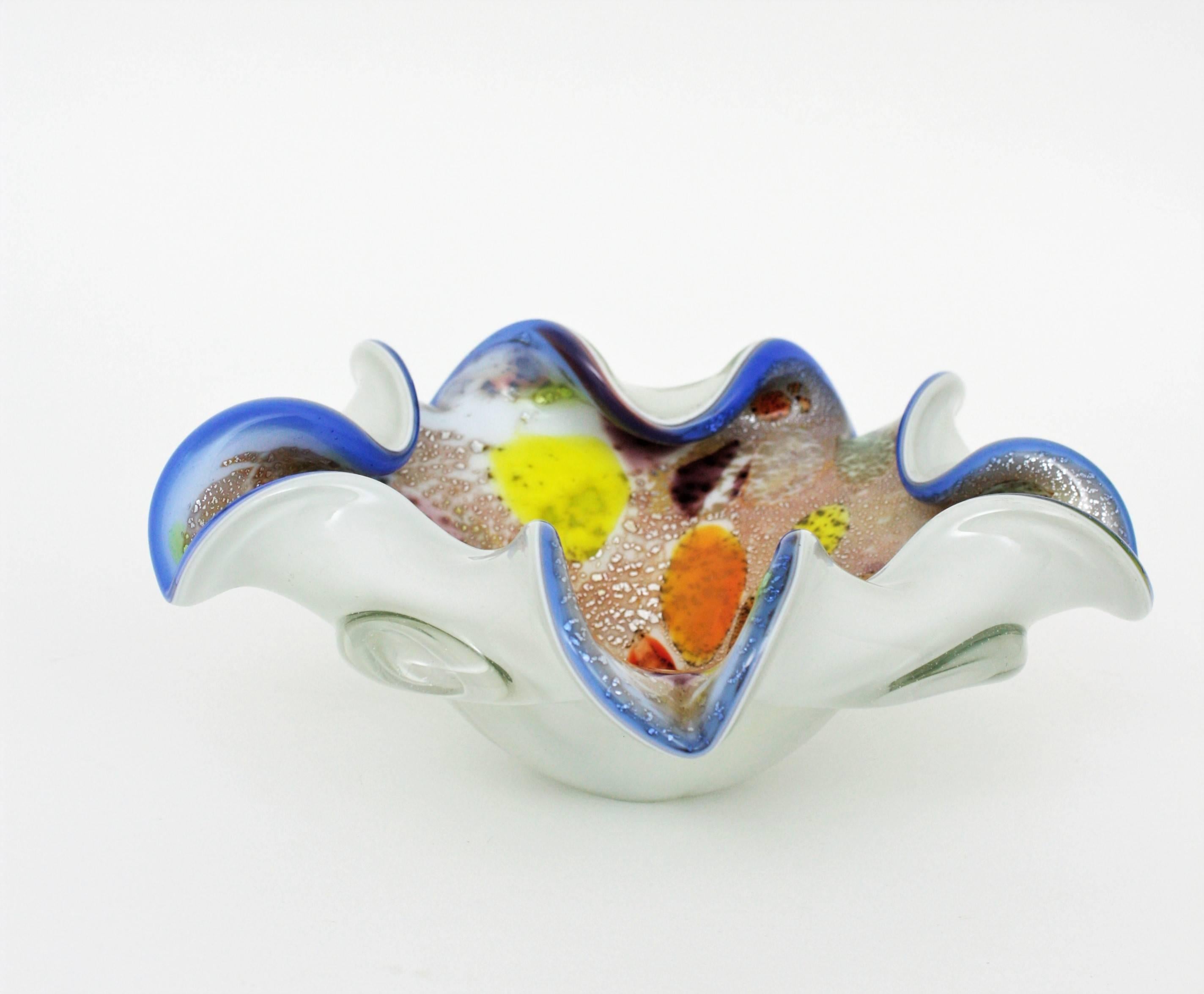 Murano Multicolor Murrine Art Glass Bowl by Dino Martens Avem  In Excellent Condition In Barcelona, ES