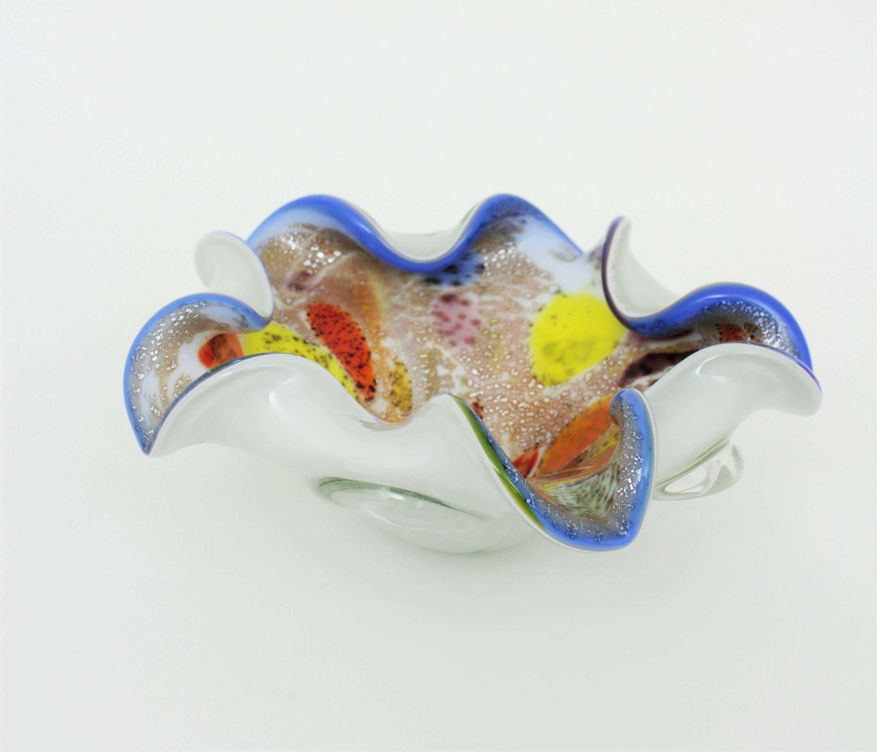 20th Century Murano Multicolor Murrine Art Glass Bowl by Dino Martens Avem 