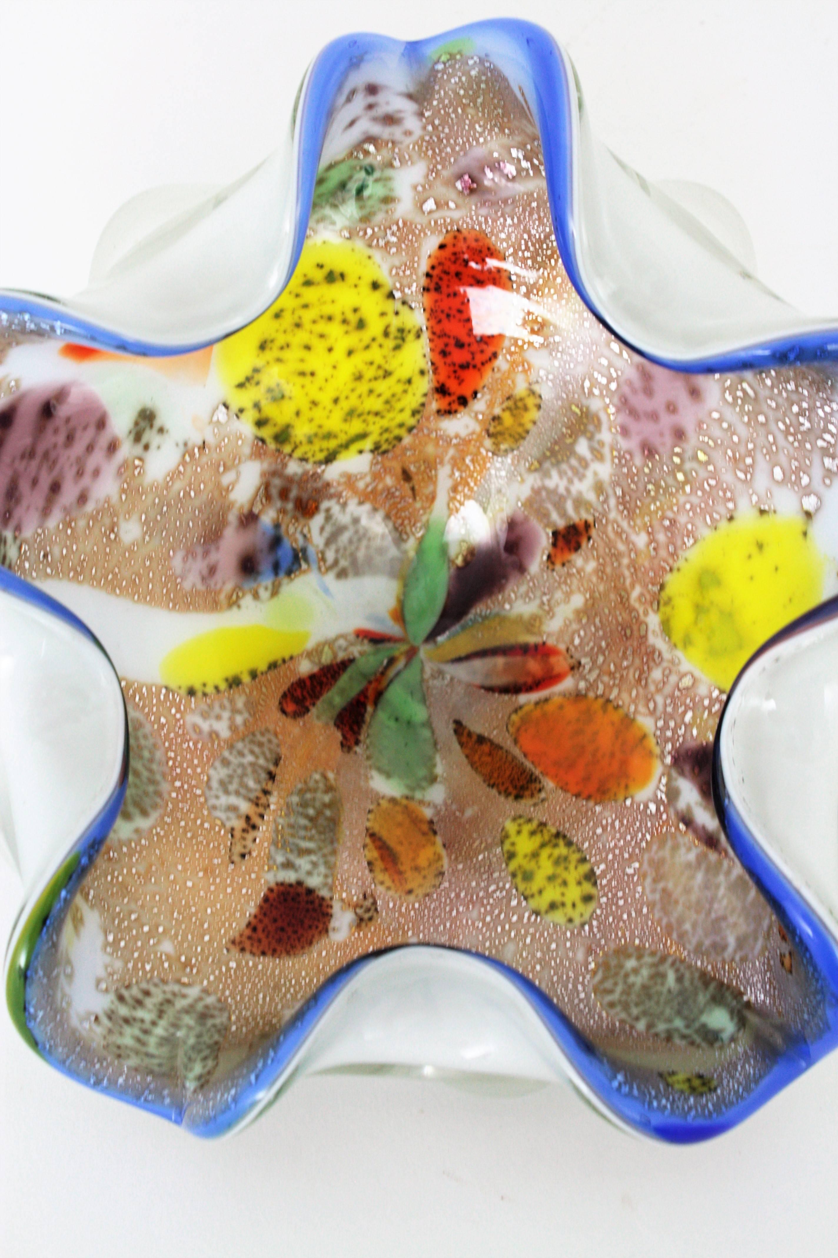 Murano Multicolor Murrine Art Glass Bowl by Dino Martens Avem  2