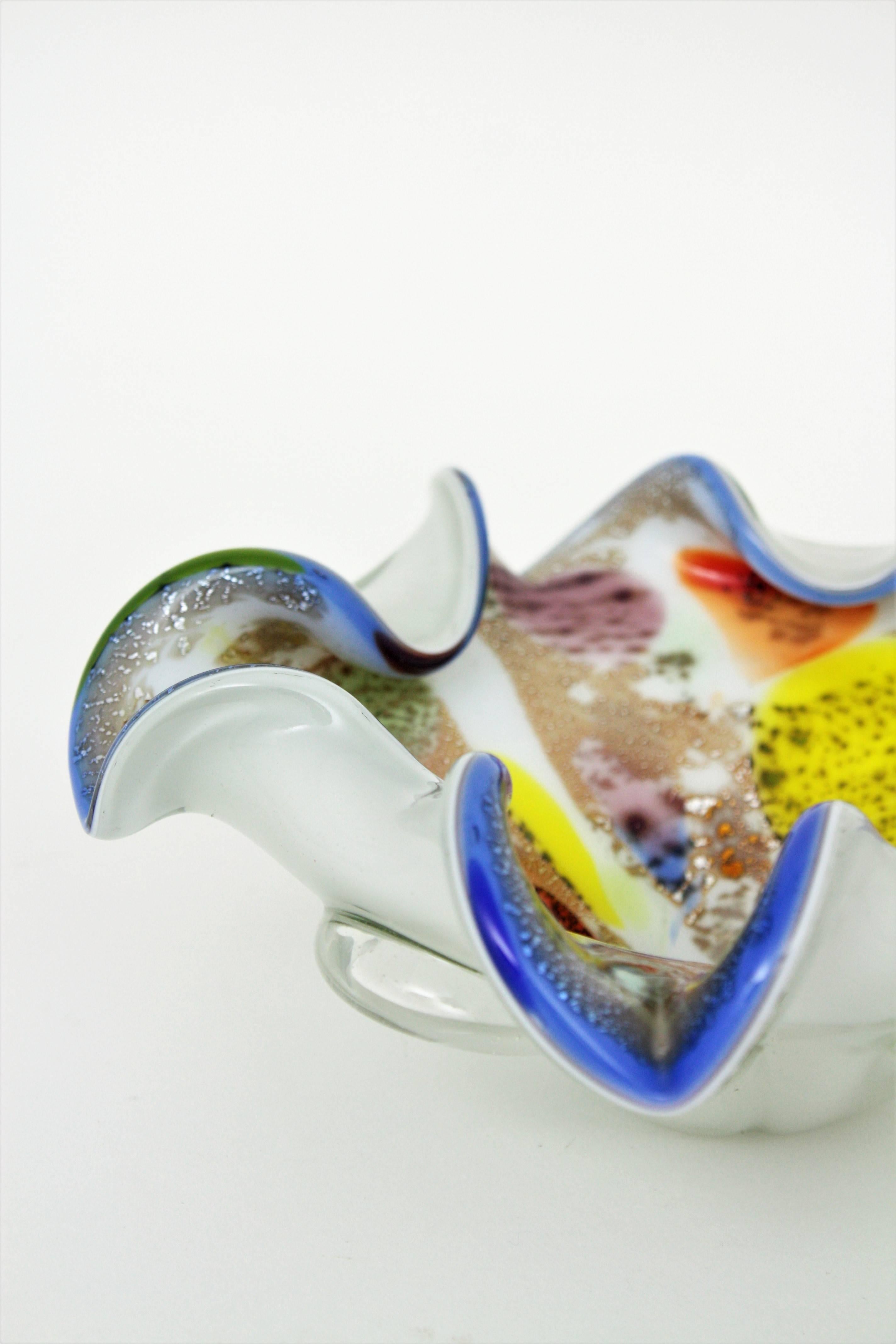 Murano Multicolor Murrine Art Glass Bowl by Dino Martens Avem  3