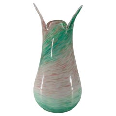 Vintage Dino Martens bicolor Murano glass with venturine vase circa 1950