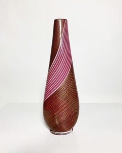 Dino Martens Filigrana Murano Vase Aureliano Toso, Italy, 1950s