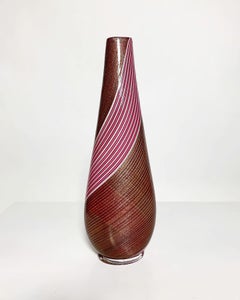 Dino Martens Filigrana Murano Vase Aureliano Toso, Italy, 1950s