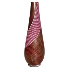 Dino Martens Filigrana Murano Vase Aureliano Toso, Italy, 1950s