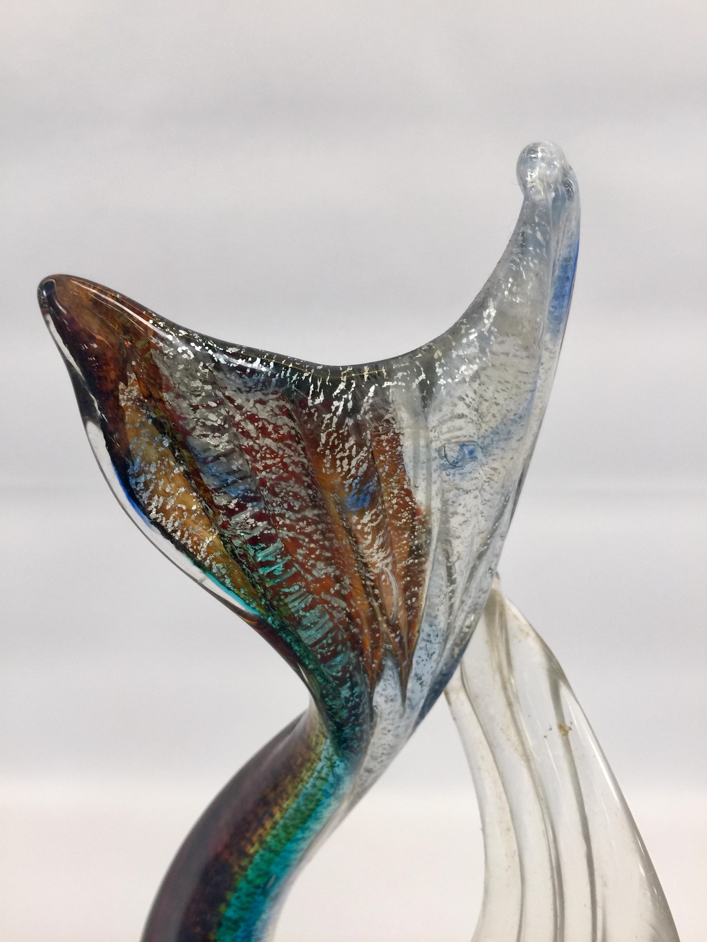 Appliqué Dino Martens Fish in Artistic Blown Glass of Murano, circa 1950 For Sale