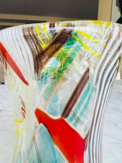 Dino Martens for Aureliano Toso 1950 Murano "frammentato" multicolor vase.
