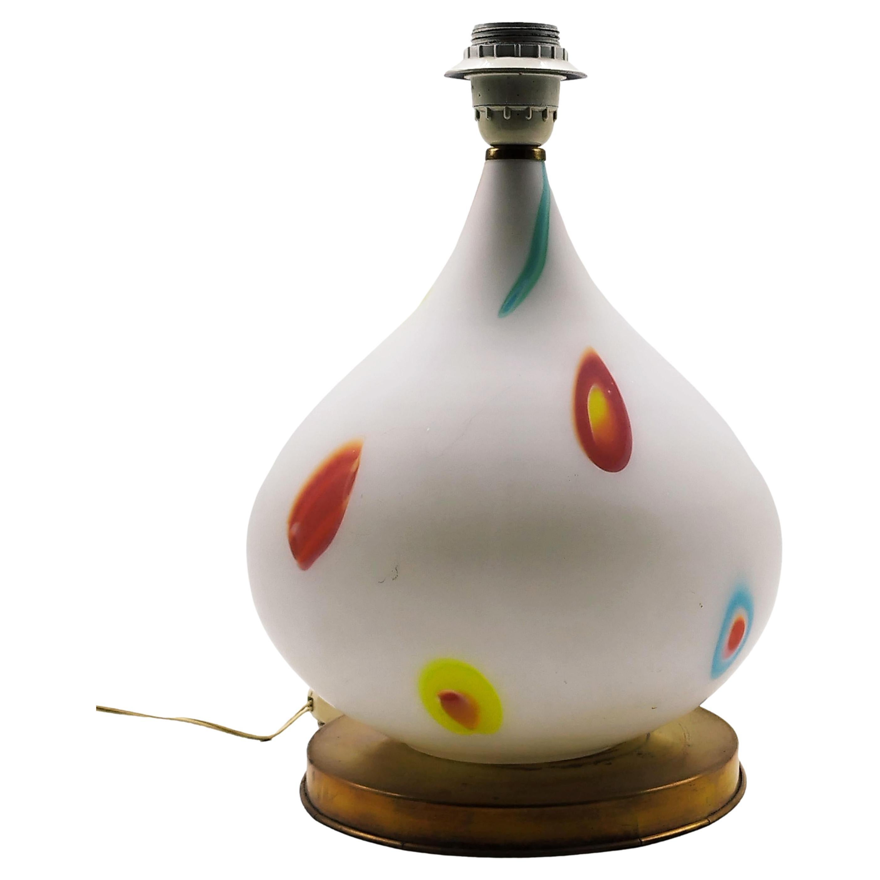 Dino Martens for Aureliano Toso Attrib. Murano Glass Table Lamp, Italy 1960s For Sale
