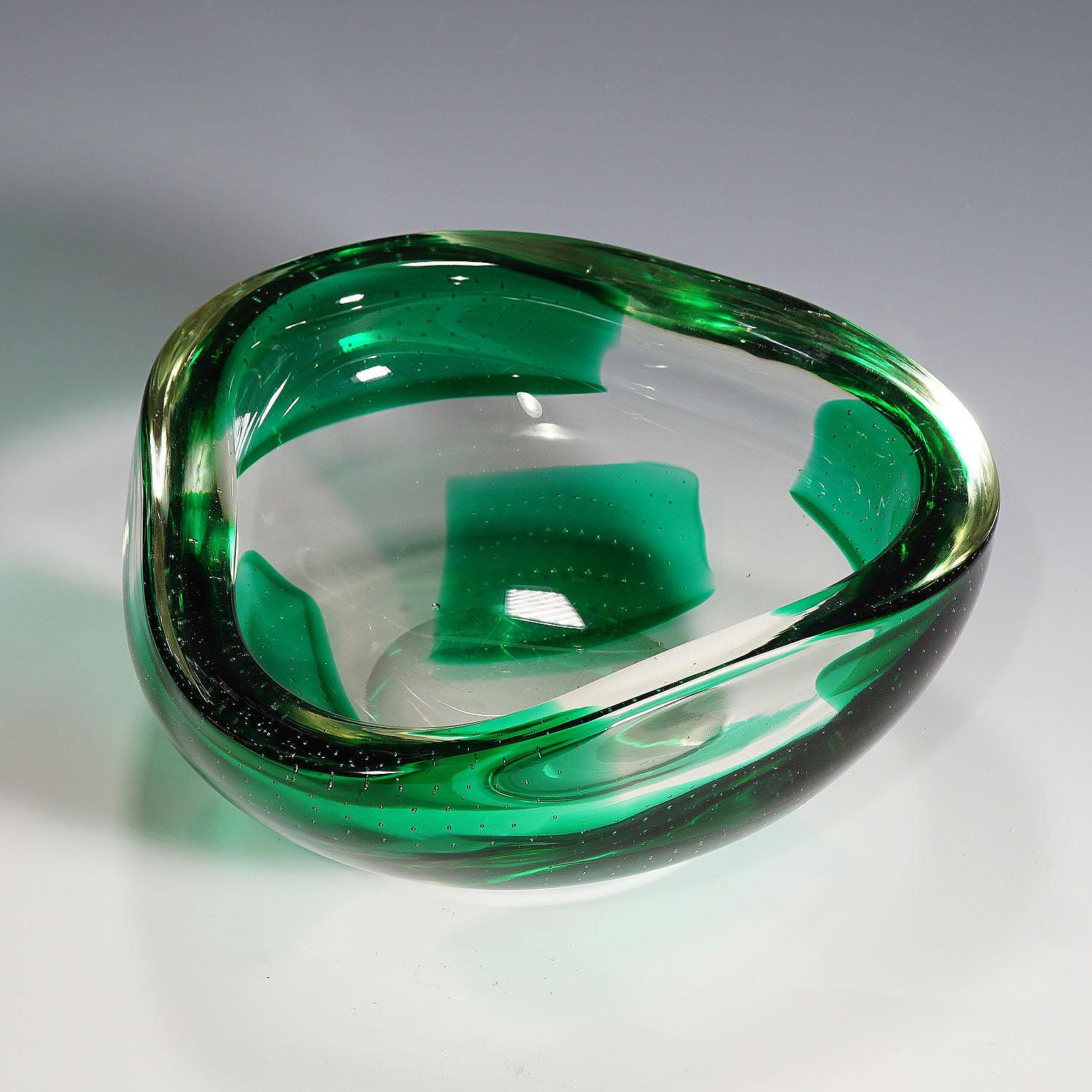 Mid-Century Modern Dino Martens for Aureliano Toso Coppa Pesante Glass Bowl, 1940s For Sale