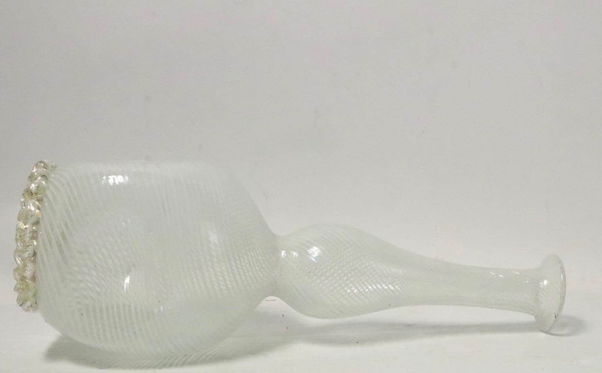 Dino Martens for Aureliano Toso Mazza Filigrana Murano Art Glass Vase For Sale 4