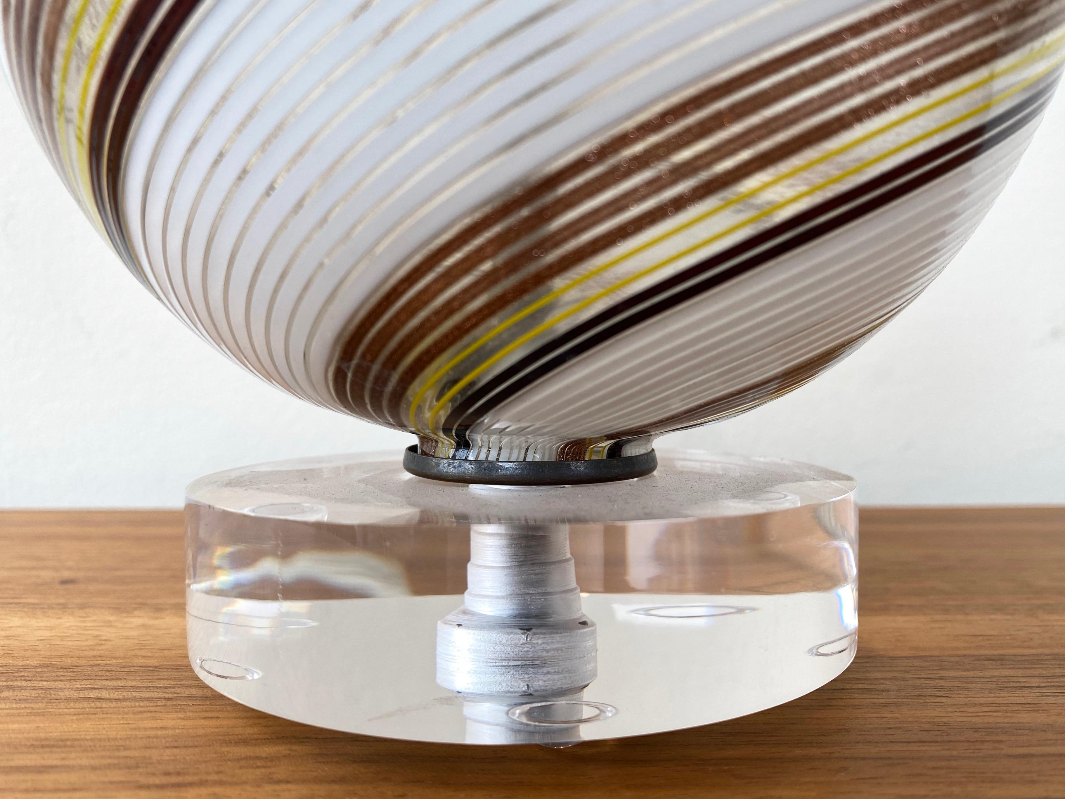Dino Martens for Aureliano Toso Mezza Filigrana Venetian Glass Table Lamp, 1940s 3