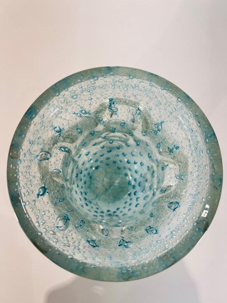 Blaue Vase aus Murano-Glas von Dino Martens für Aureliano Toso, um 1950. (Sonstiges) im Angebot