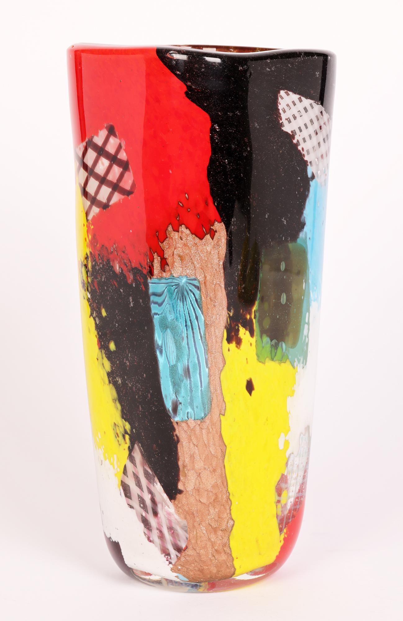 Dino Martens for Aureliano Toso Tall Oriente Art Glass Vase 4