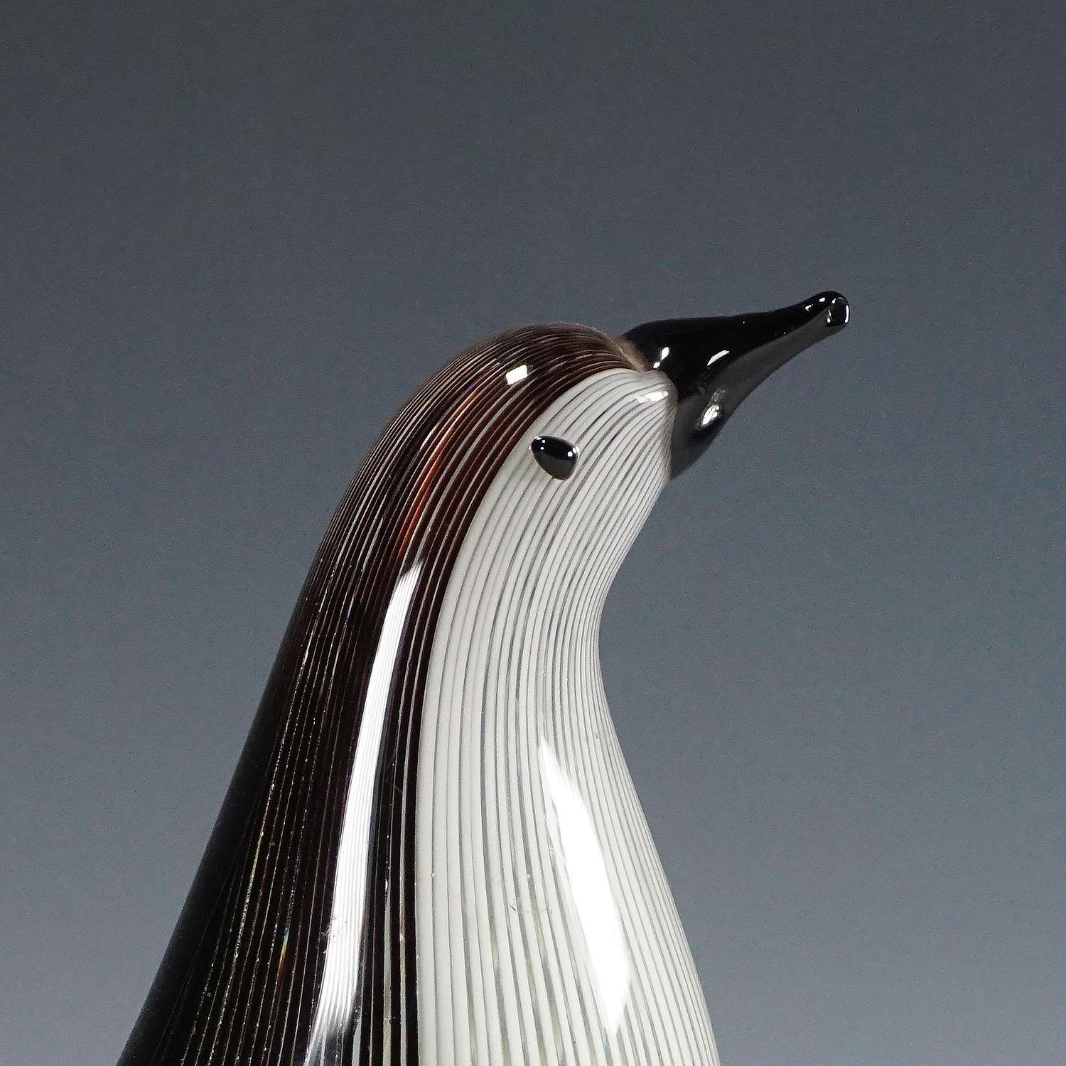 Art Glass Dino Martens for Aureliano Toso Waterbird in Filigrana Semplice Glass ca. 1950ti