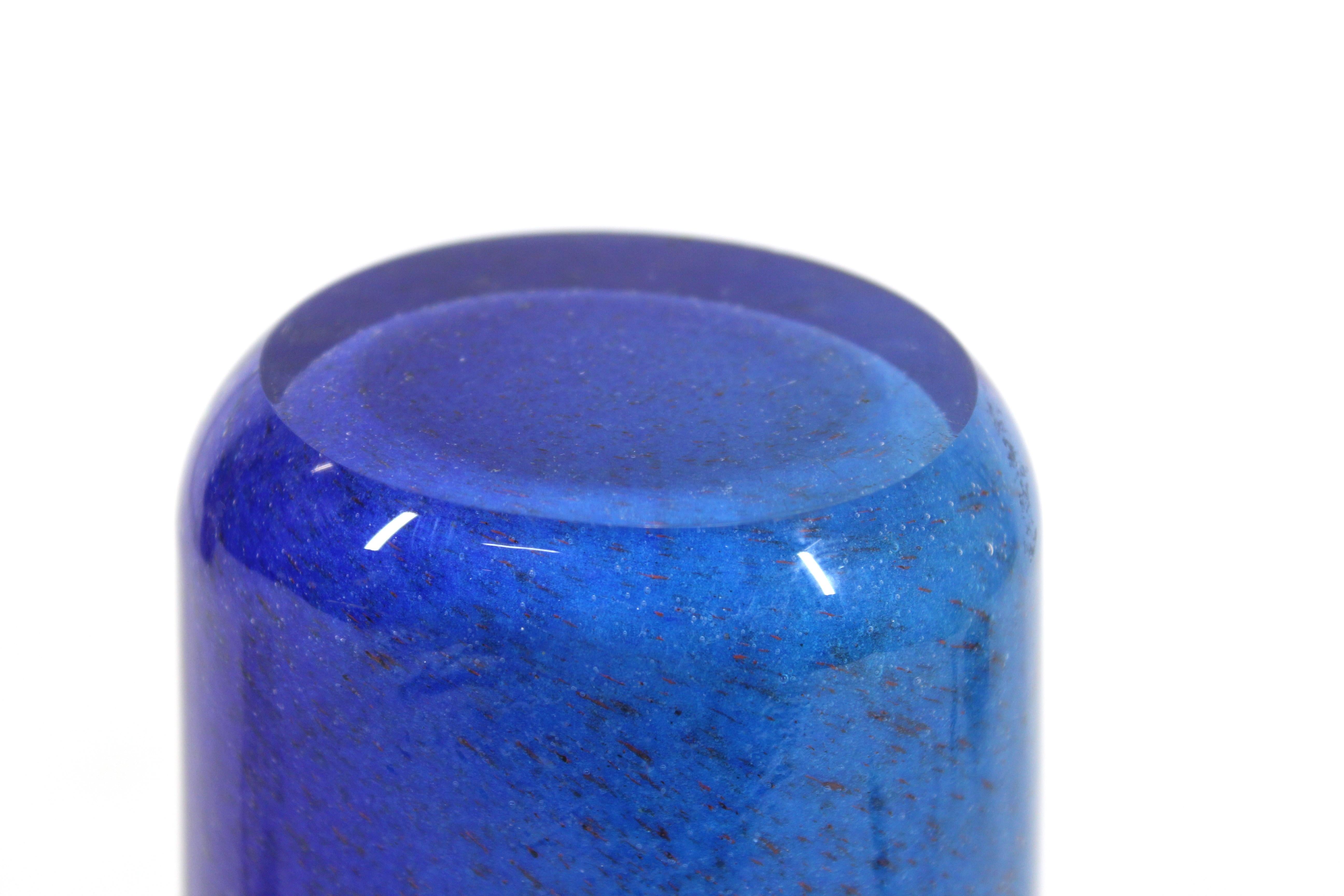 Dino Martens for Toso Italian Mid-Century Modern Murano Glass Vase in Blue 6