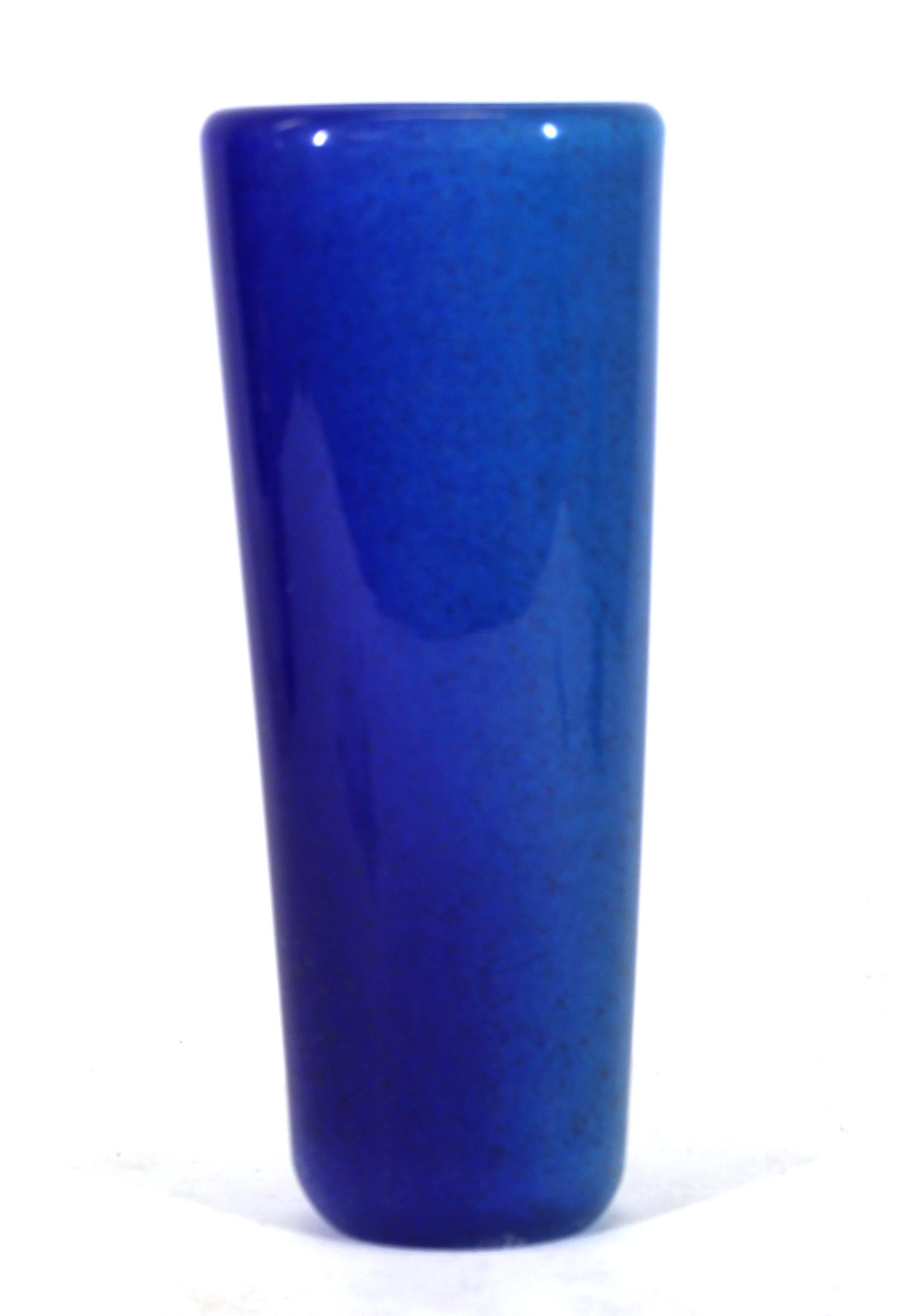 20th Century Dino Martens for Toso Italian Mid-Century Modern Murano Glass Vase in Blue