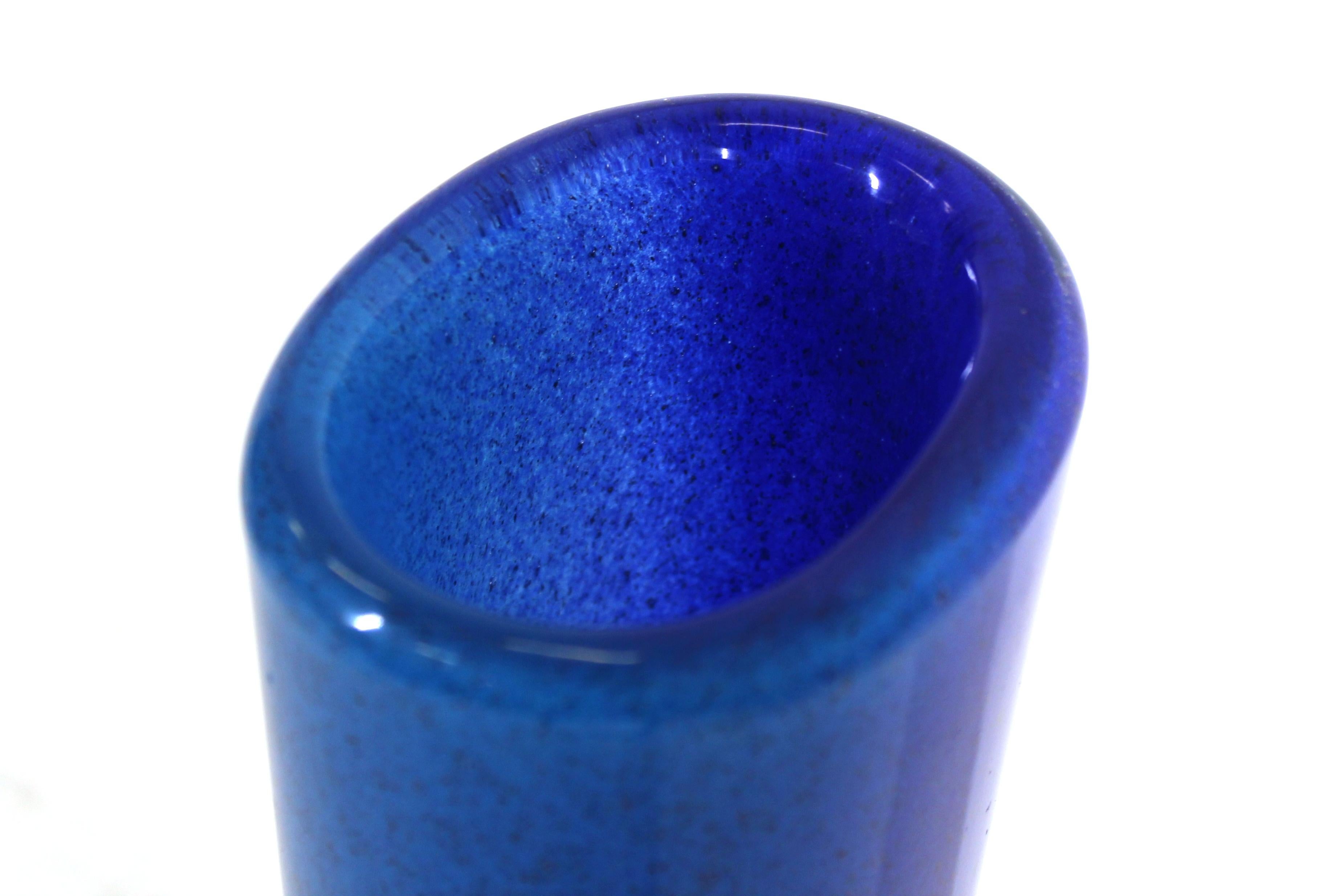 Dino Martens for Toso Italian Mid-Century Modern Murano Glass Vase in Blue 2