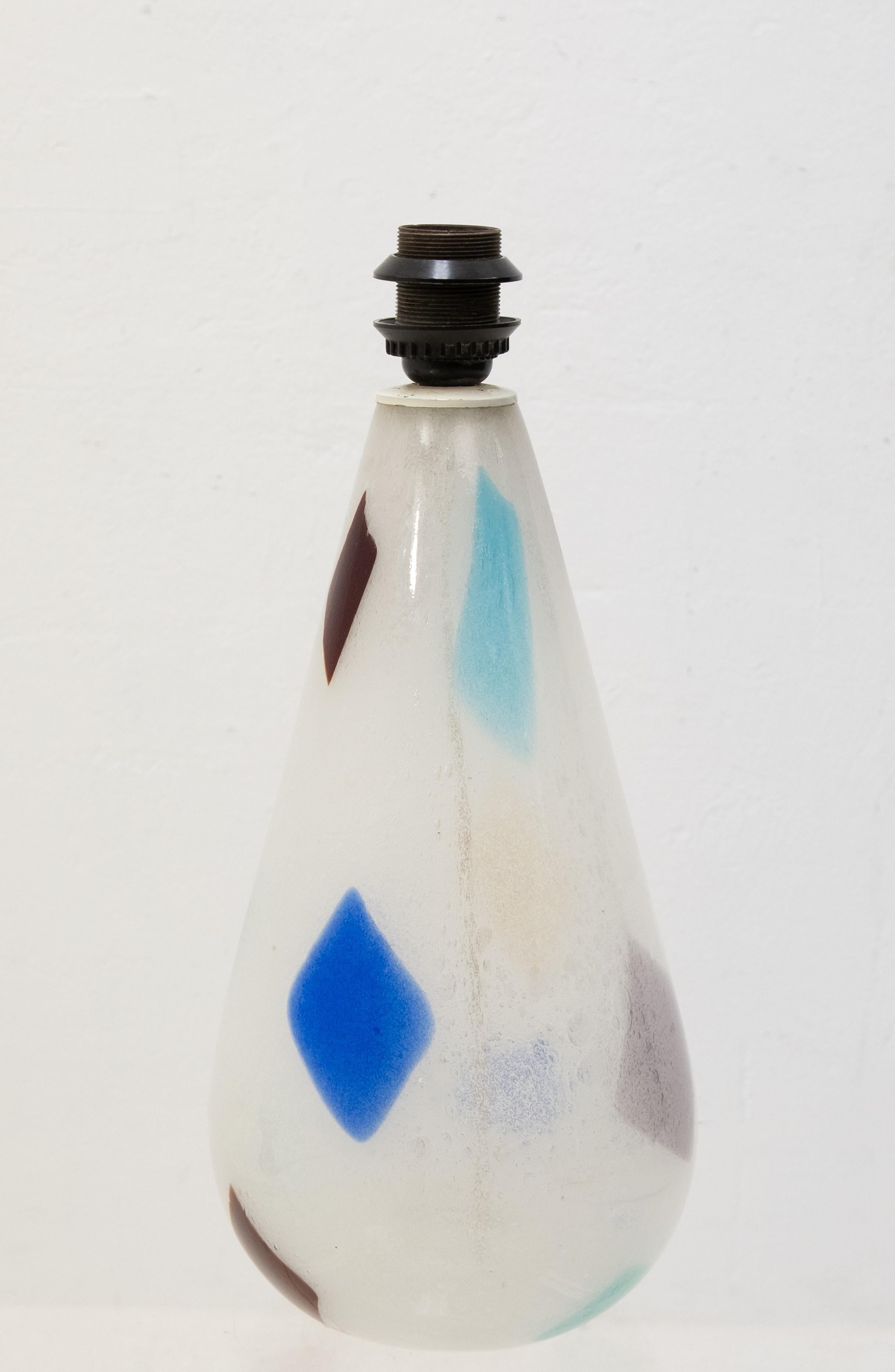 Milieu du XXe siècle Support de lampe en verre Dino Martens par Aureliano Toso en vente