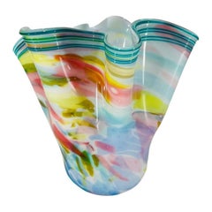 Dino Martens Italian Multicolor 1950 Murano Glass "Fazzoletto"
