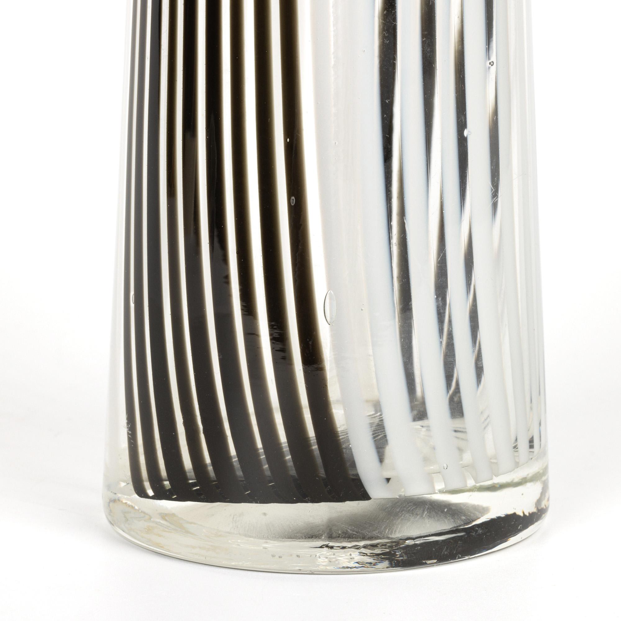 Dino Martens Italian Murano Bianca Nero Art Glass Vase 5