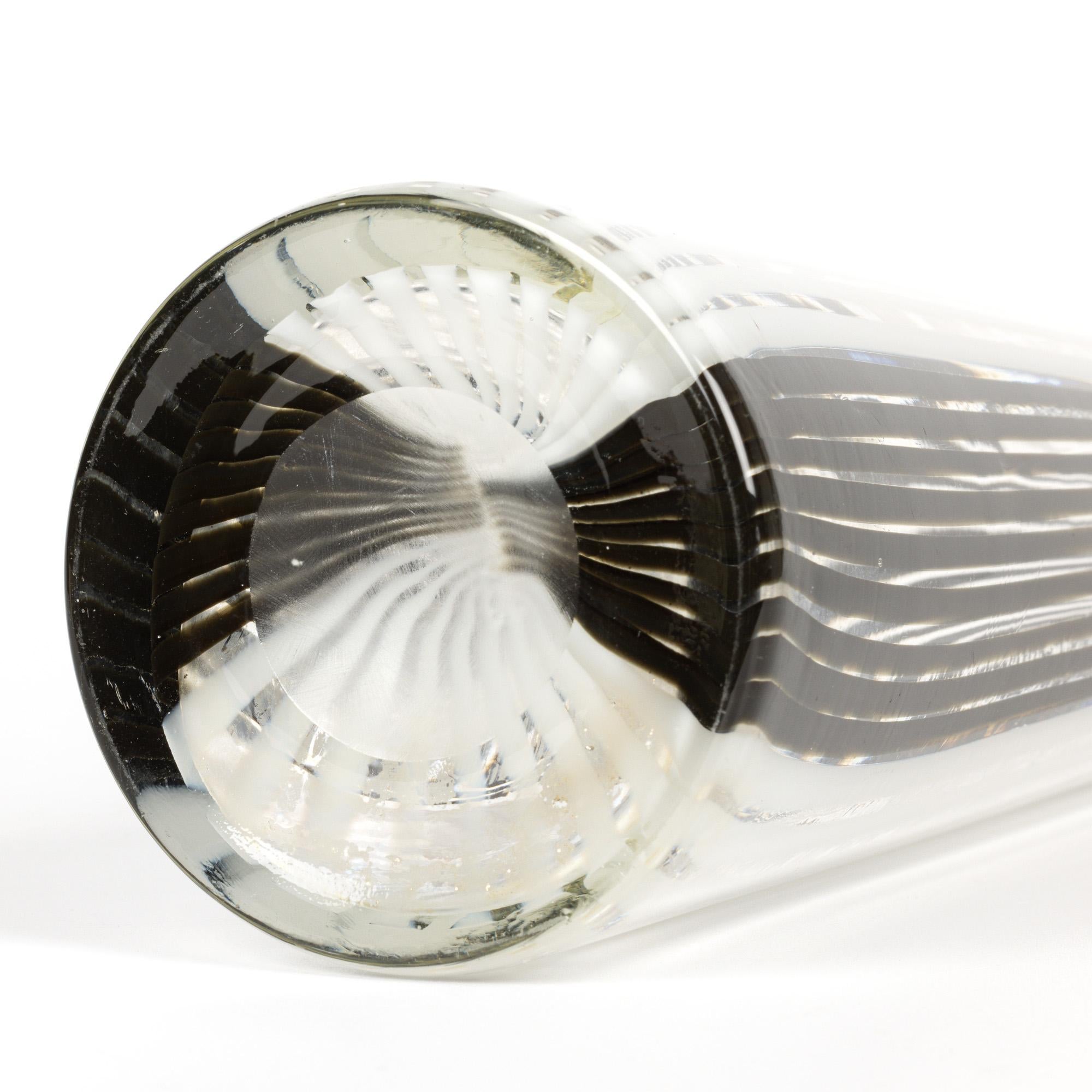 Dino Martens Italian Murano Bianca Nero Art Glass Vase 1