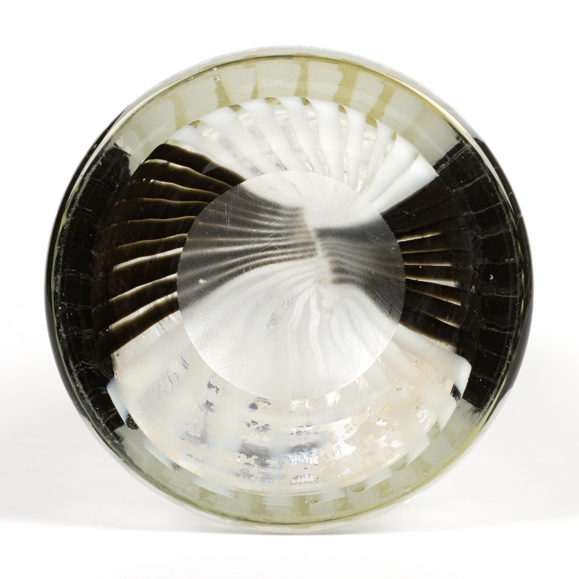 Dino Martens Italian Murano Bianca Nero Art Glass Vase 2