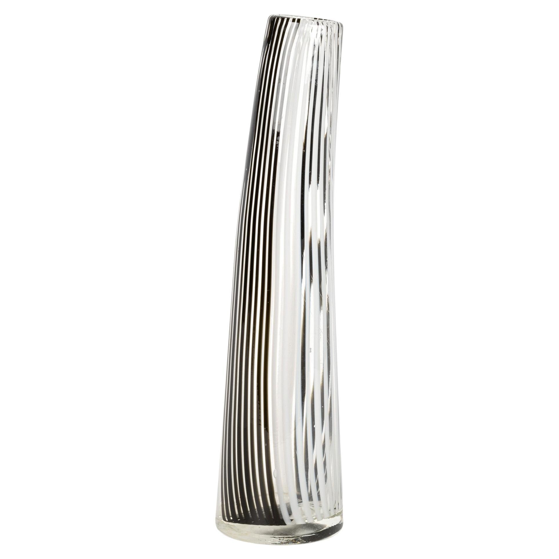 Dino Martens Italian Murano Bianca Nero Art Glass Vase