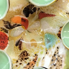 Dino Martens Italian Murano Glass "Tutti Frutti" Bowl with Golden Flakes, 1960s