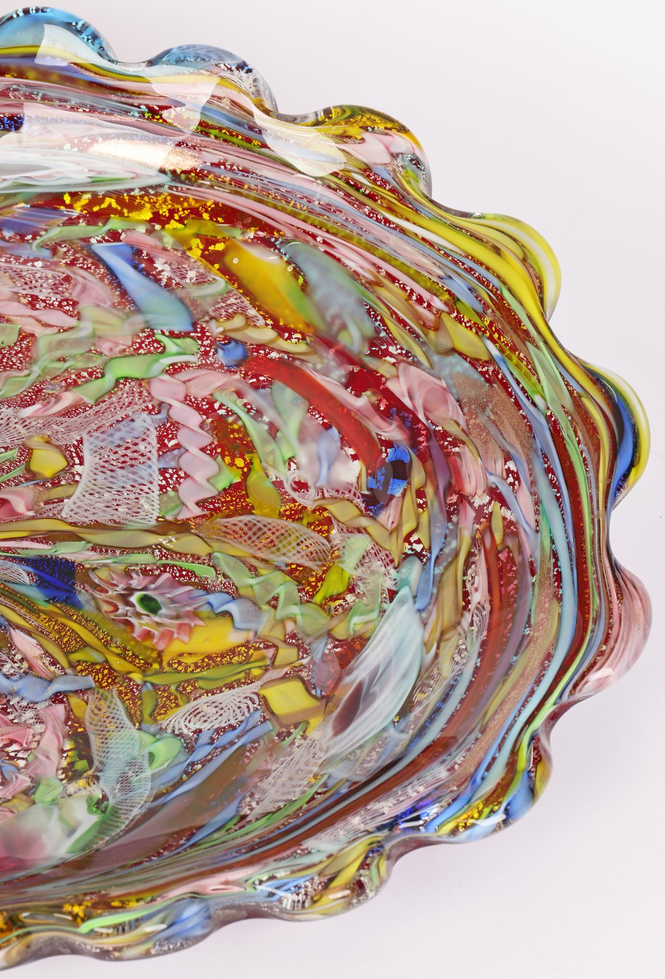 Dino Martens Large AVEM Murano Tutti Frutti Art Glass Dish For Sale 5