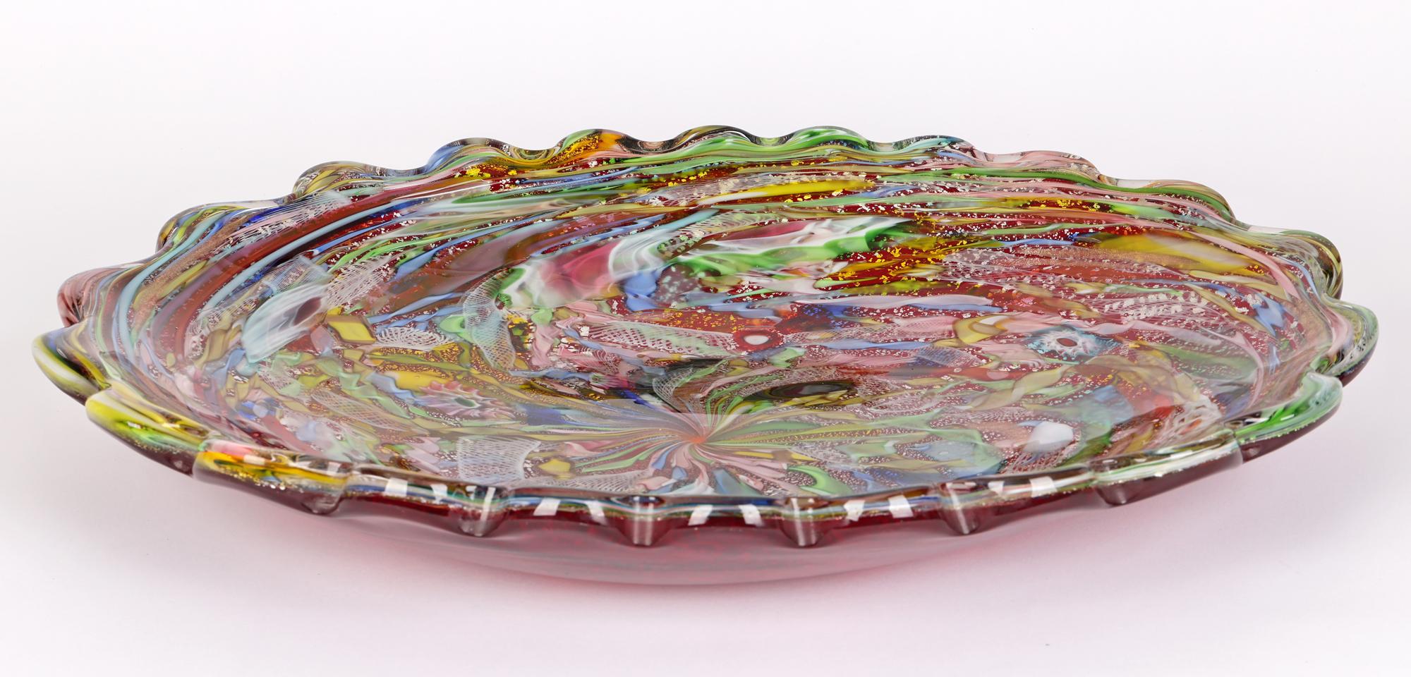 Dino Martens Large AVEM Murano Tutti Frutti Art Glass Dish For Sale 6