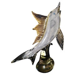 Dino Martens middle of century mezza Filligrana swordfish with gold leaf