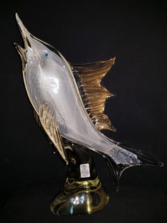 Vintage Dino Martens middle of century mezza Filligrana swordfish with gold leaf