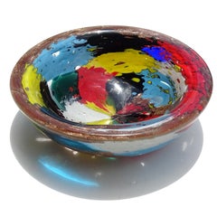 Dino Martens - Bol en verre d'art italien multicolore et peint de Murano des années 1950