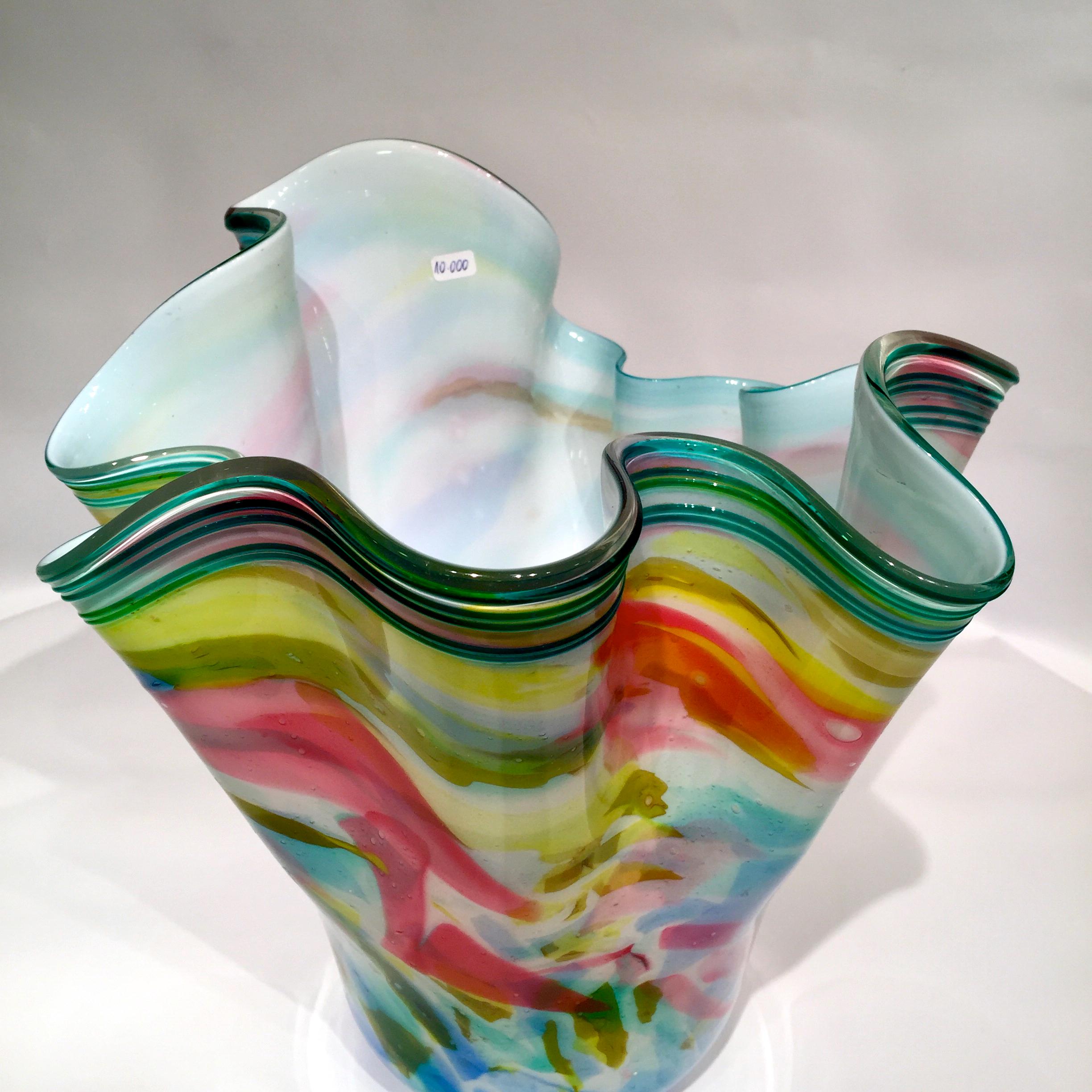Mid-Century Modern Dino Martens Murano Artistic Blown Glass Multi-Color Vase, circa 1950 For Sale