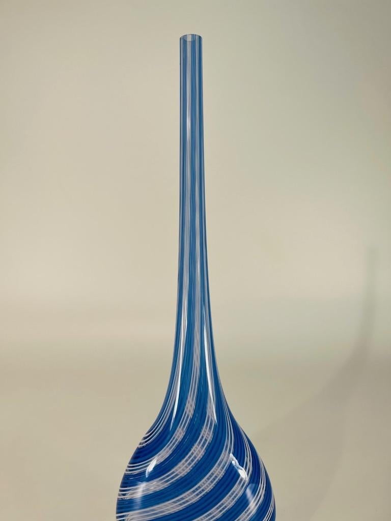 Other Dino Martens Murano glass blue and white vase circa 1950 For Sale
