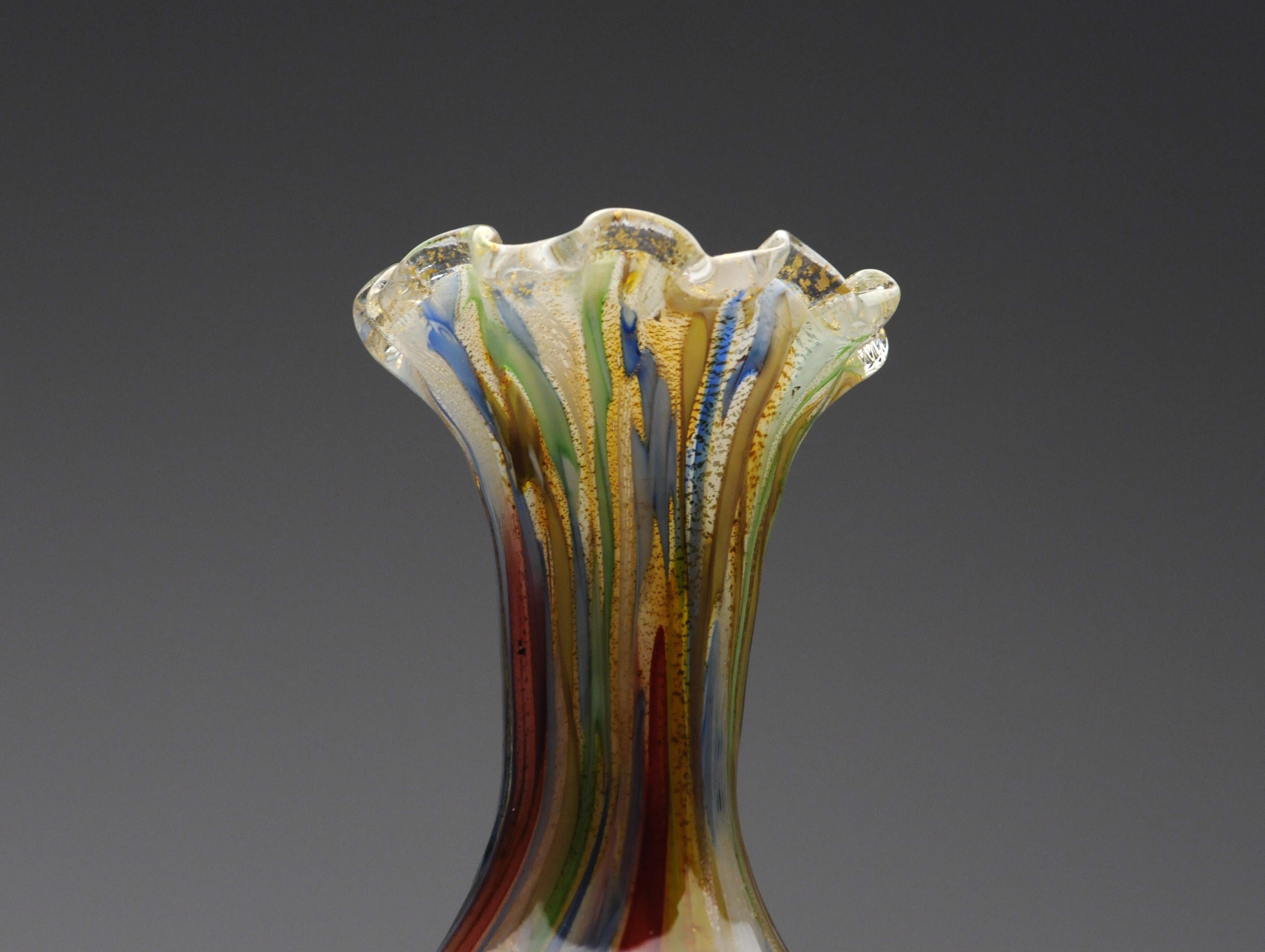 Dino Martens Murano Glass Italian Tutti Fruiti Vase, 1950s 1