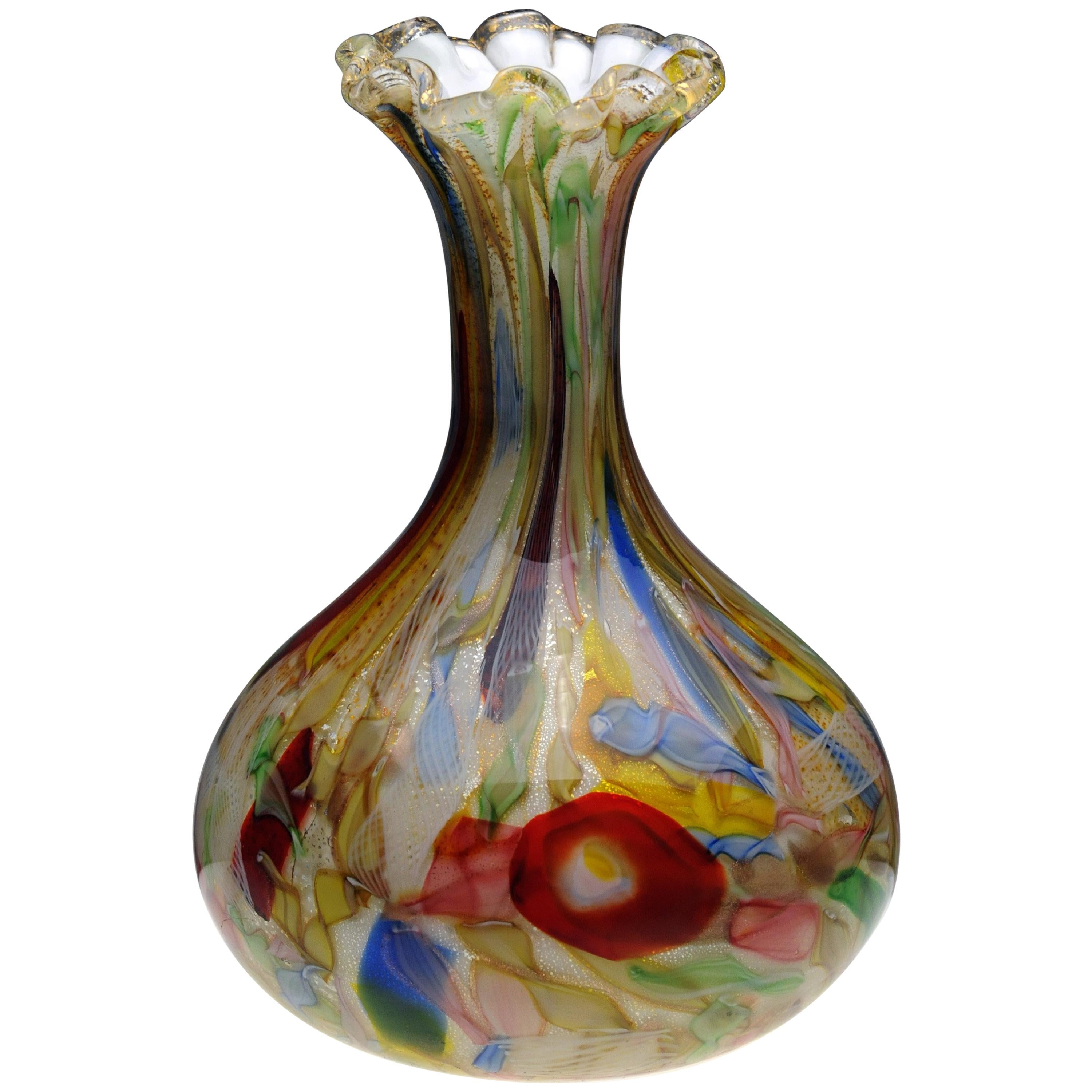 Dino Martens Murano Glass Italian Tutti Fruiti Vase, 1950s