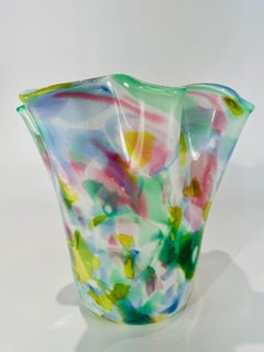 Dino Martens Murano glass multicolor circa 1950 "Fazzoletto" vase.
