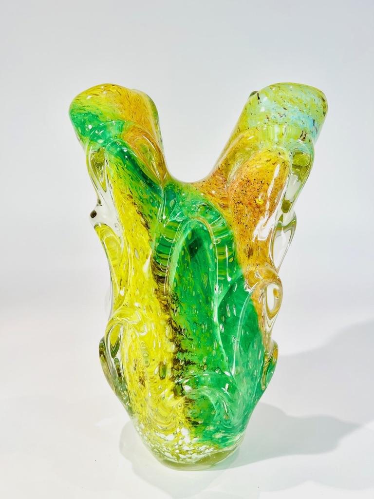 Other Style Dino Martens Murano glass multicolor vase 1950 For Sale