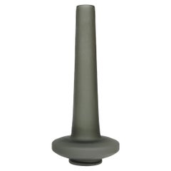 Dino Martens Murano Grau Satinierte Oberfläche Italienisches Kunstglas Space Age Blumenvase