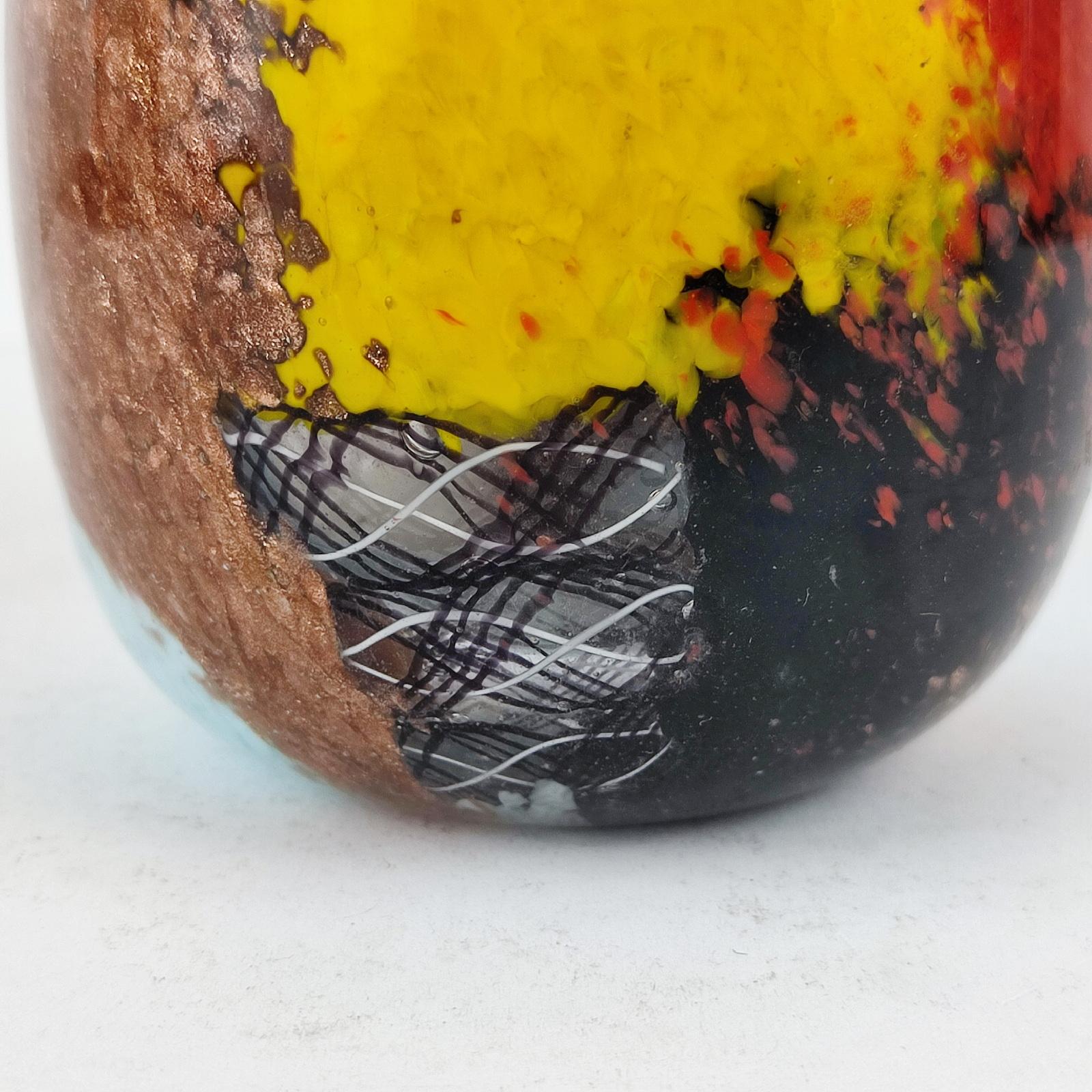 Dino Martens Vaso a doppio collo in vetro artistico italiano Oriente multicromatico di Murano in vendita 4