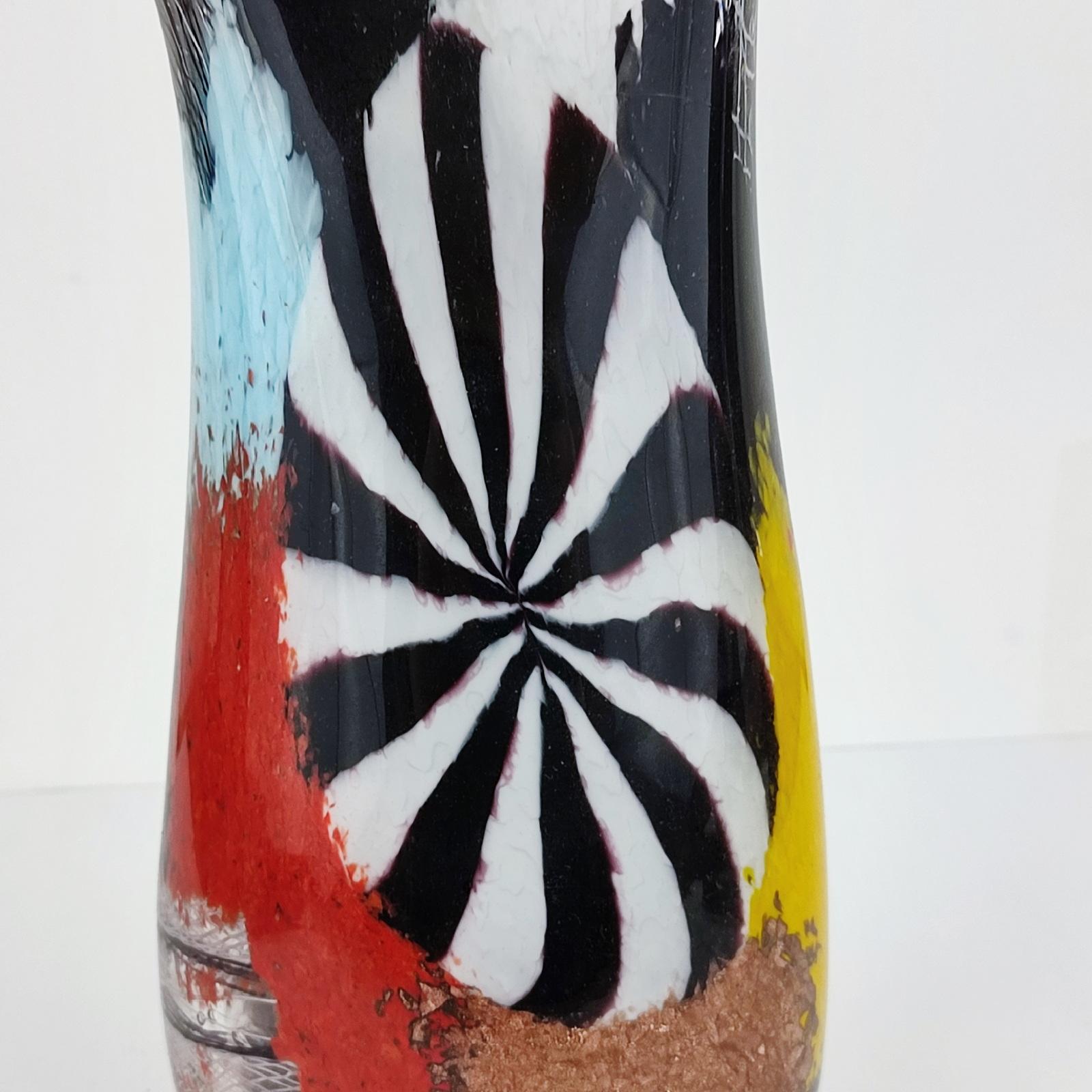 Dino Martens Vaso a doppio collo in vetro artistico italiano Oriente multicromatico di Murano in vendita 5