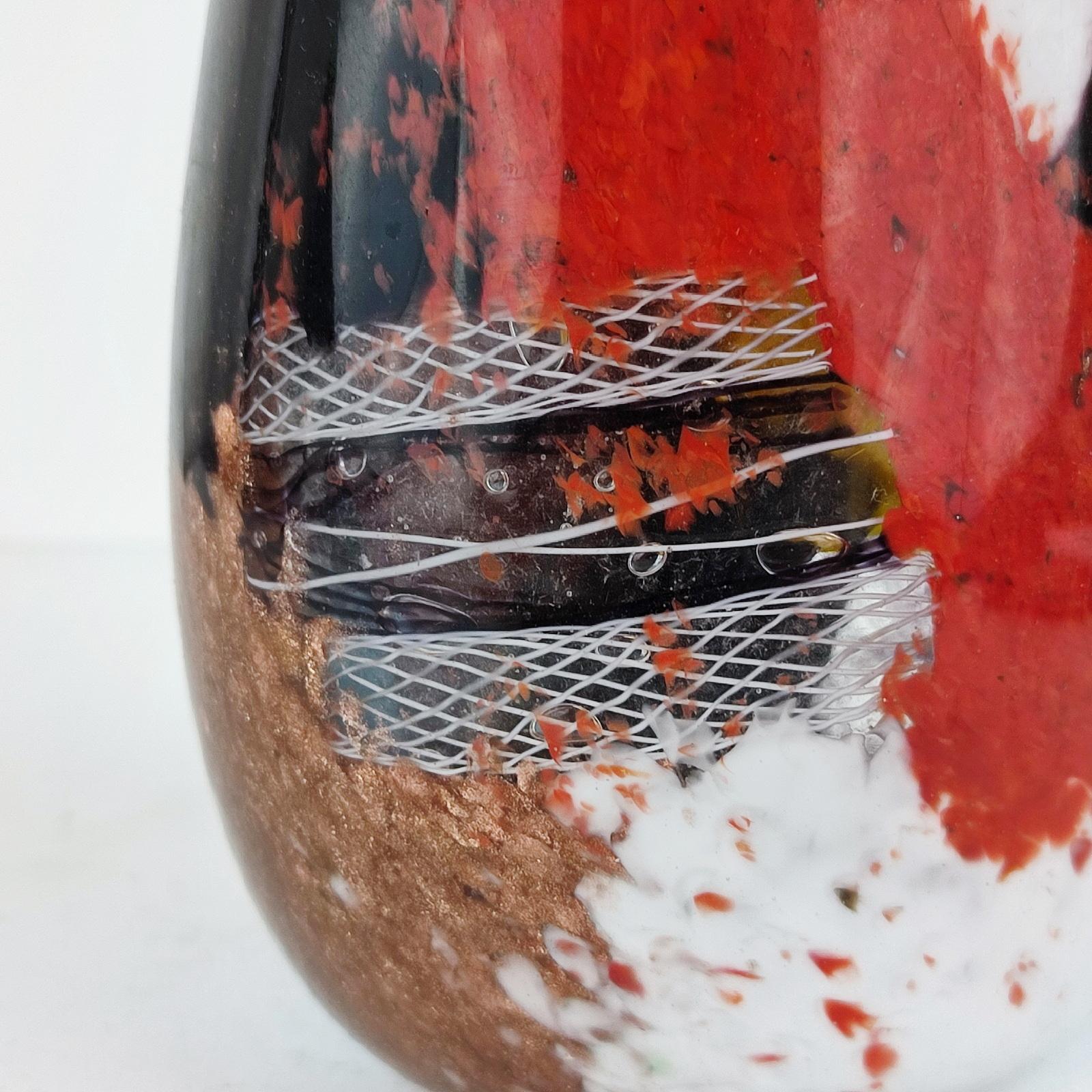 Dino Martens Vaso a doppio collo in vetro artistico italiano Oriente multicromatico di Murano in vendita 6