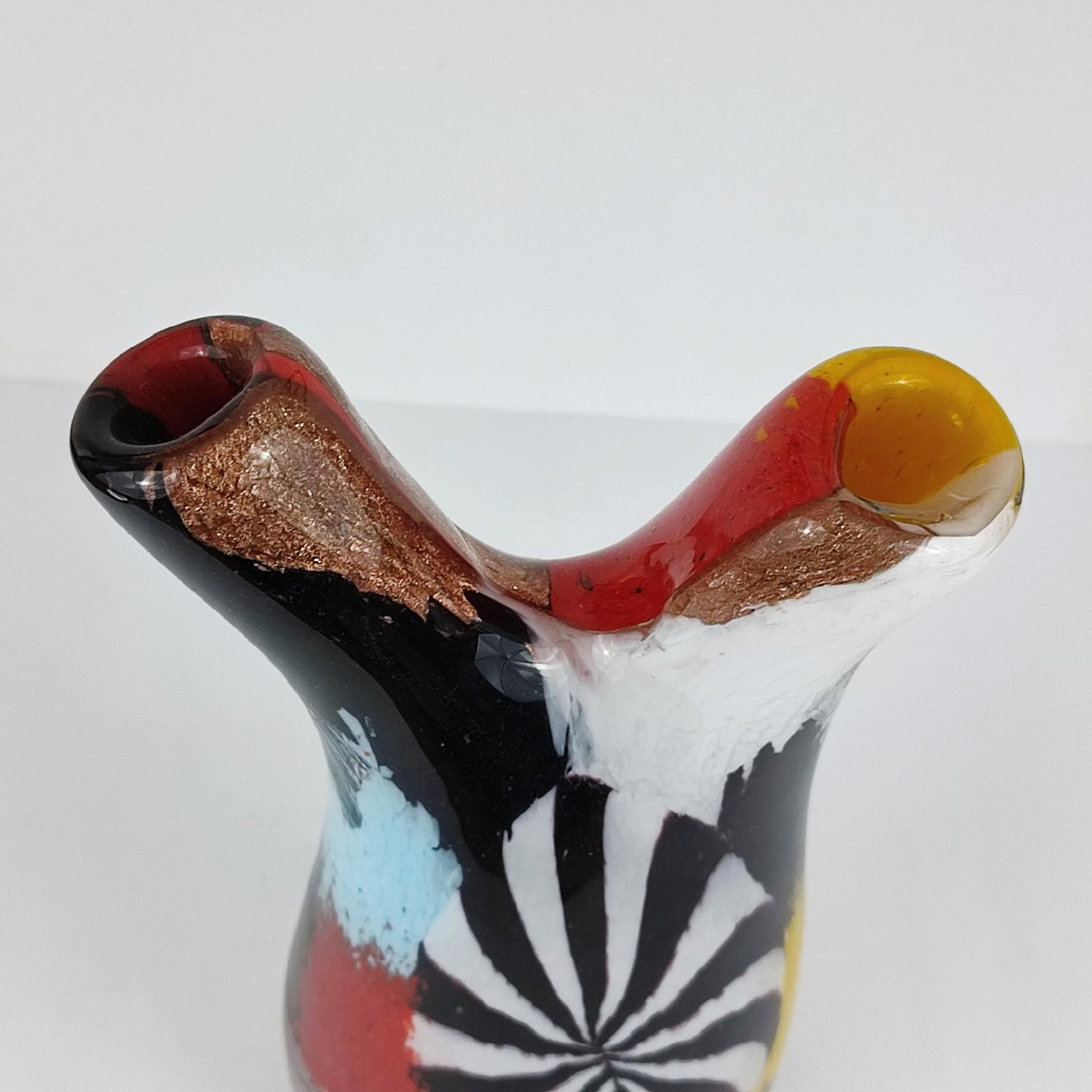 Dino Martens Vaso a doppio collo in vetro artistico italiano Oriente multicromatico di Murano in vendita 7