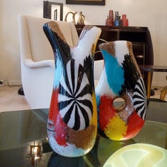 Dino Martens Murano Multi-Color Oriente Italian Art Glass Double Neck Vase