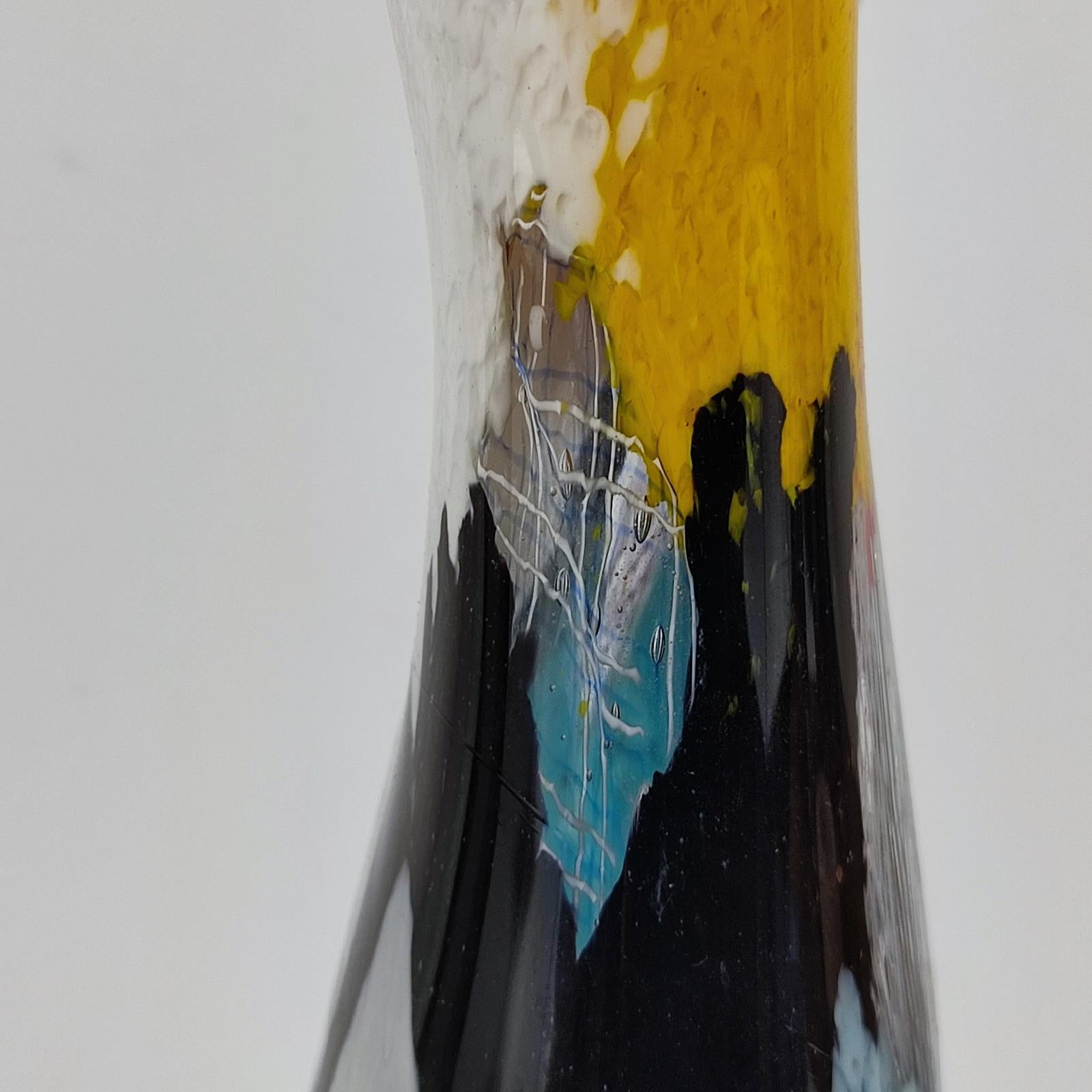 Dino Martens Vaso a doppio collo in vetro artistico italiano Oriente multicromatico di Murano in vendita 2