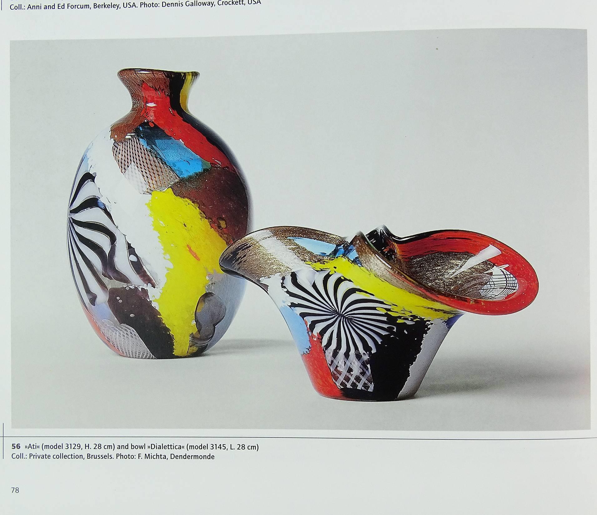 Dino Martens - Vase à fleurs en forme d'éventail en verre de Murano multicolore - Art italien en vente 4