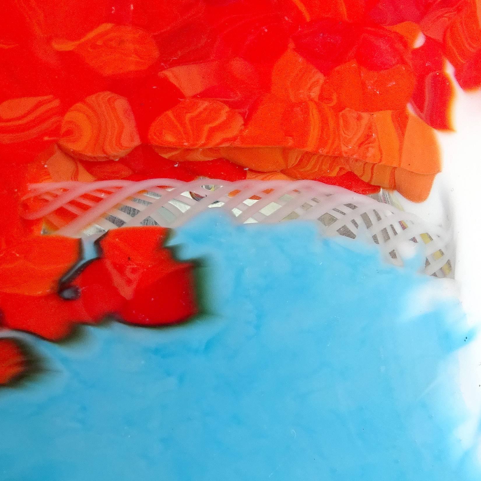 Dino Martens Murano Multi-Color Oriente Italian Art Glass Fan Shape Flower Vase For Sale 2