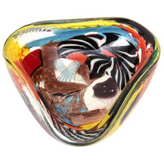 Dino Martens Oriente Murano Multi Colored Glass Bowl Vintage Rare